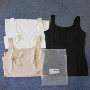 NEW Set 3 LODAY 2X Shapewear Compression Tank Tops Shapewear Black Cream Beige